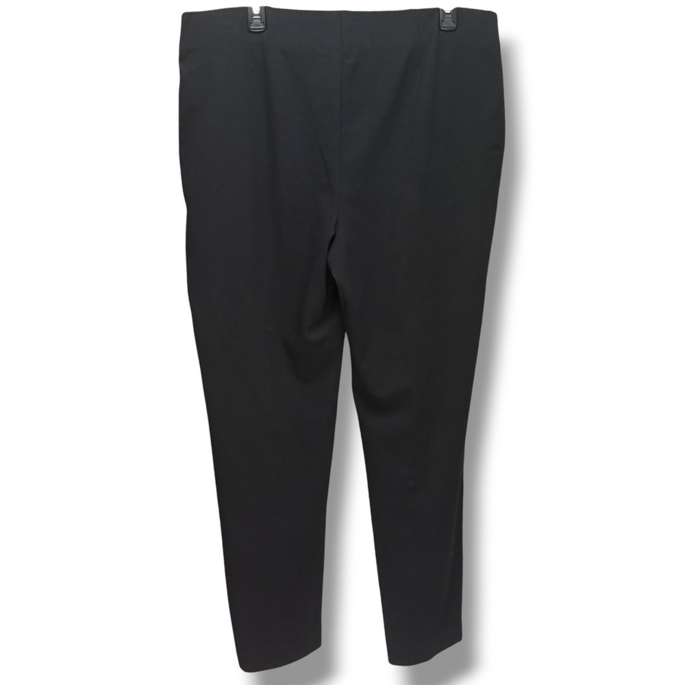 Chicos Womens Black Floral Embroidered Straight Leg Ponte Knit Pull On Pants 2.5 - Picture 4 of 6